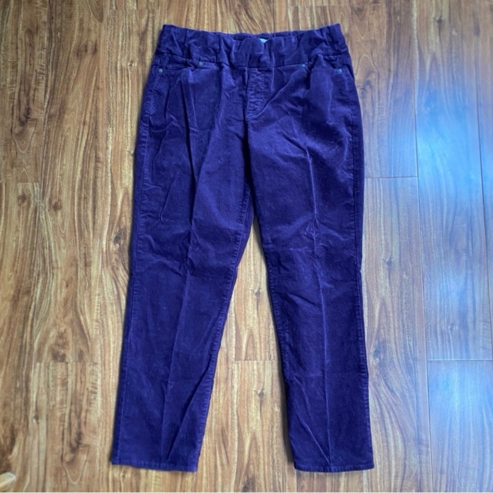 Coldwater Creek Women's Plum Corduroy Pull On Stretch Straight Pants 12P Classic